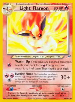 Light Flareon - 46/105 - Pokemon Neo Destiny Unlimited Rare Card WOTC LP - Image 1