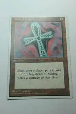 MTG Ankh of Mishra x1- -Fourth Edition-Mod/Hvy Play - Image 1