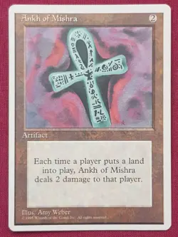 Magic The Gathering 4TH EDITION ANKH OF MISHRA artifact card MTG FOURTH - Image 1