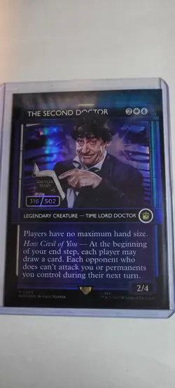MTG Dr. Who- The Second Doctor Showcase Foil Serialized Magic The Gathering /502 - Image 1
