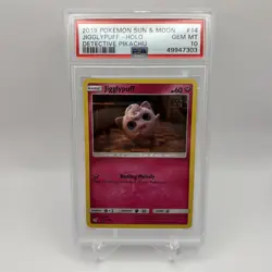 PSA 10 Jigglypuff Pokemon TCG Detective Pikachu Sun & Moon 14/18 Holo 2019 - Image 1