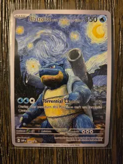 Pokemon Blastoise Starry Night Van Gogh Black Star Promo Fan Art Card - 150 HP - Image 1