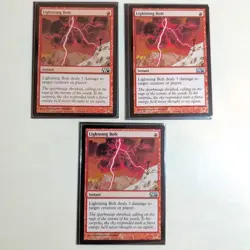 3x Lightning Bolt Core Set 2010 M10 NM Magic The Gathering Free Shipping - Image 1