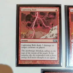 3x Lightning Bolt Core Set 2010 M10 NM Magic The Gathering Free Shipping - Image 2