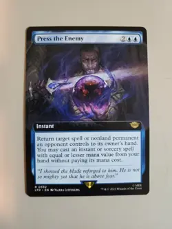 MTG Press the Enemy The Lord of the Rings Tales of Middle-earth 352 Ext Art Rare - Image 1