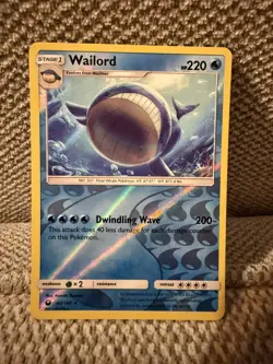 Pokemon TCG Wailord Celestial Storm 40/168 Reverse Holo Rare LP - Image 1