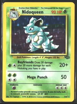 1999 Pokemon Nidoqueen TCG Jungle Holo Card 7/64 Unlimited Holo Rare - Image 1