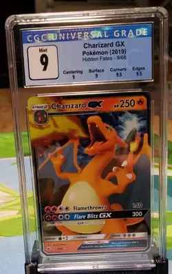 CGC Mint 9 Charizard GX Pokemon 9/68 Hidden Fates - Image 2