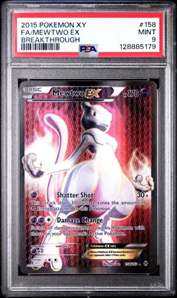 2015 POKEMON XY BREAKTHROUGH MEWTWO EX #158 PSA 9 MINT #128885179 - Image 1