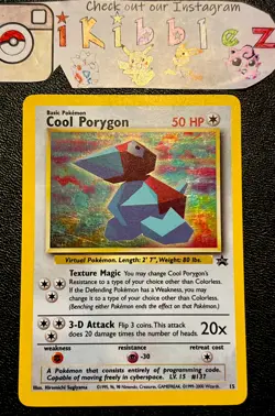 Cool Porygon #15 LP Holo Awesome Fart Swirl WoTC Black Star Pokemon Promo Card! - Image 2