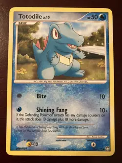 Totodile 106/123 Mysterious Treasures Common 2007 English Pokemon TCG Card LP - Image 1