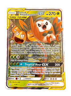 Rowlet & Alolant Exeggutor GX (2019) Pokemon Unlimited Minds Full Art 1/236 - Image 1