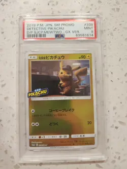 PSA 9 Pokemon Detective Pikachu SM190 Blue-Ray DVD Release Promo Card Stamped - Image 1