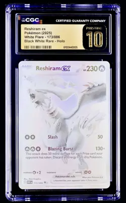 Pokemon Reshiram ex 173/086 White Flare Black White Rare English CGC PRISTINE 10 - Image 1