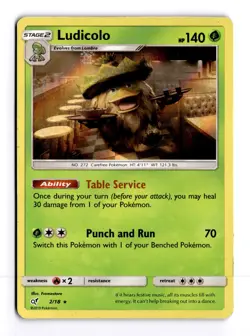 Ludicolo 2/18 Detective Pikachu Holo Rare Pokemon Moderate Play+ - Image 1