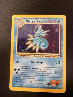 Misty's Seadra 9/132 SWIRL Holo Rare - Pokemon Gym Heroes WOTC LP - Image 1
