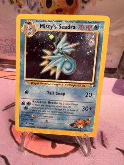 Misty's Seadra 9/132 SWIRL Holo Rare - Pokemon Gym Heroes WOTC LP - Image 3