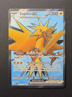 Pokemon TCG Zapdos EX Full Art Ultra Rare Holo Card 192/165 Scarlet & Violet 151 - Image 1