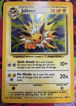 Pokemon TCG Jolteon Jungle Holo Rare Card 4/64 No Symbol Misprint - Image 2