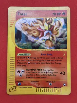 [NM] Entei H8/H32 Aquapolis Holo Rare eSeries Vintage Pokemon TCG Card - Image 3