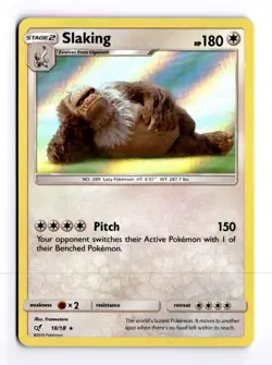 Slaking 18/18 Detective Pikachu Holo Rare Pokemon Moderate Play+ - Image 1