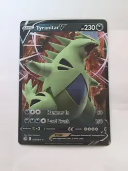 2021 Pokemon Tyranitar V 158/264 Fusion Strike Holo - Image 1