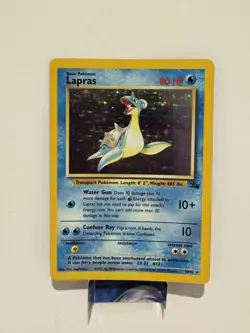 Pokemon TCG Lapras Fossil Holo Card 10/62 Rare Series - Image 1