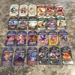 Lot of 24 - Disney Lorcana Assorted Sleeved Booster Packs - 8 Art Sets - Image 1