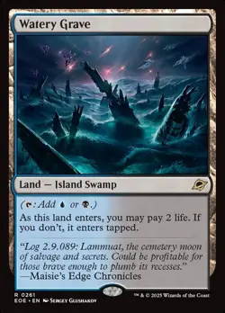 R 0261 Watery Grave Land Island Swamp Shock Rare Edge of Eternities EOE MTG Card - Image 1