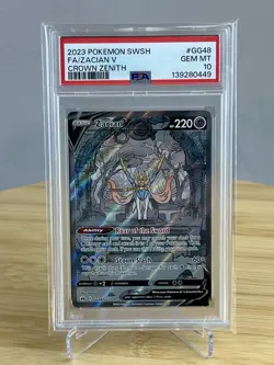Zacian V GG48/GG70 PSA 10 Full Art Crown Zenith Pokemon 2023 - Image 1