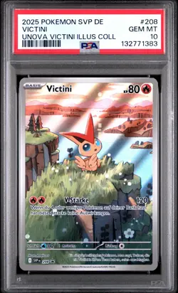 2025 Pokemon Black Star Promo Victini PSA 10 Gem Mint #208 Deutsch - Image 2