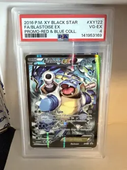 2016 POKEMON XY BLACK STAR PROMO RED & BLUE COLL FULL ART/BLASTOISE EX PSA 4 - Image 1