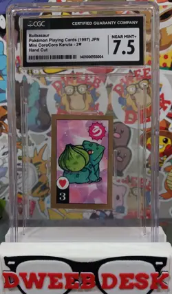 Pokemon BULBASAUR Mini CoroCoro Karuta 1997 Kagemaru Himeno CGC NEAR MINT+ 7.5 - Image 1