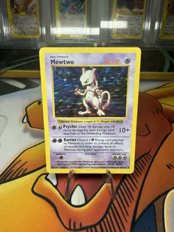 1999 Pokemon Base Set Mewtwo Shadowless Card 10/102 MP Condition - Image 1