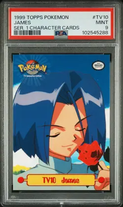 1999 Topps Pokemon TV #TV10 JAMES SER 1 CHARACTER CARDS - LOW POP - Mint PSA 9 - Image 1