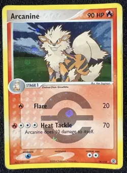 Arcanine 18/112 EX FireRed & LeafGreen Pokemon Card Reverse Holo Foil Rare - MP - Image 1