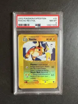 REVERSE FOIL Raichu, PSA 8, Pokemon Expedition (2002), 25/165 - Image 1