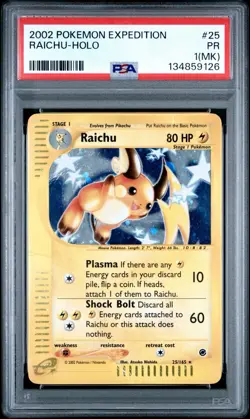 PSA 1 Raichu Holo Foil 25/165 Expedition 2002 WoTC Pokemon E Reader MK PR - Image 1
