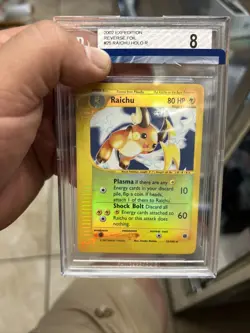 BGS 8 Raichu 25/165 Reverse Holo 2002 Pokemon Expedition E-Reader Rare - Image 1