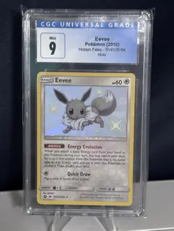 Shiny - Eevee Pokemon Sun & Moon Hidden Fates Vault CGC 9 Mint - Image 1