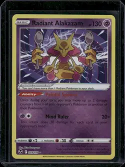 Pokemon SWSH12: Silver Tempest #059/195 Radiant Alakazam - Image 1