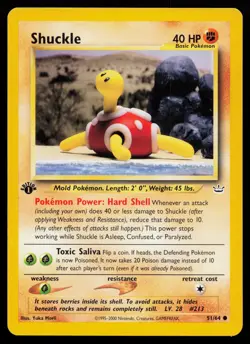 Shuckle 51/64 Neo Revelation 1st Edition Pokemon Card - Image 1