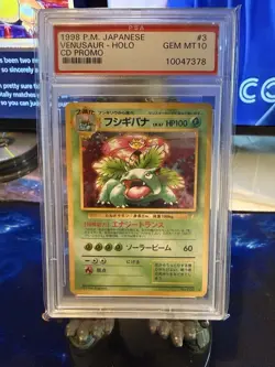1998 POKEMON JAPANESE CD PROMO HOLO VENUSAUR #3 PSA 10 GEM MINT - Image 1