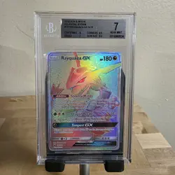 Pokemon Rayquaza GX 177/168 - Secret Rainbow Rare Celestial Storm 2018 BGS 7 NM - Image 1