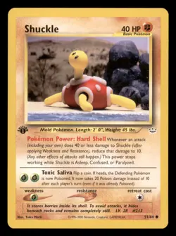 Shuckle 51/64 1st Edition Neo Revelation 2001 Pokemon - Image 1