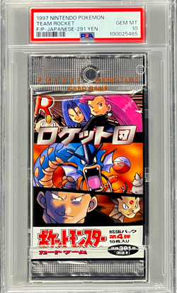 Pokemon 1997 Nintendo Team Rocket Japanese Sealed 291 Yen Pack PSA 10 32530 - Image 1