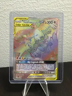 Pokemon TCG Moltres Zapdos Articuno GX Card 69/68 Secret Rainbow Hidden Fates - Image 1