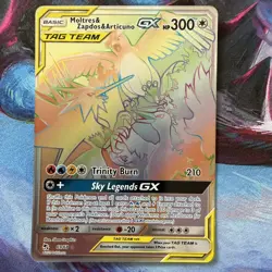Pokemon TCG Moltres Zapdos Articuno GX Card 69/68 Secret Rainbow Hidden Fates - Image 1