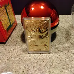 Pokemon TOGEPI Burger King 23k Gold Plated Trading Card & Pokeball, Red Box Read - Image 3