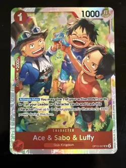 ONE PIECE ACE & SABO & LUFFY SUPER RARE OP13-007 - NM/M - Image 1